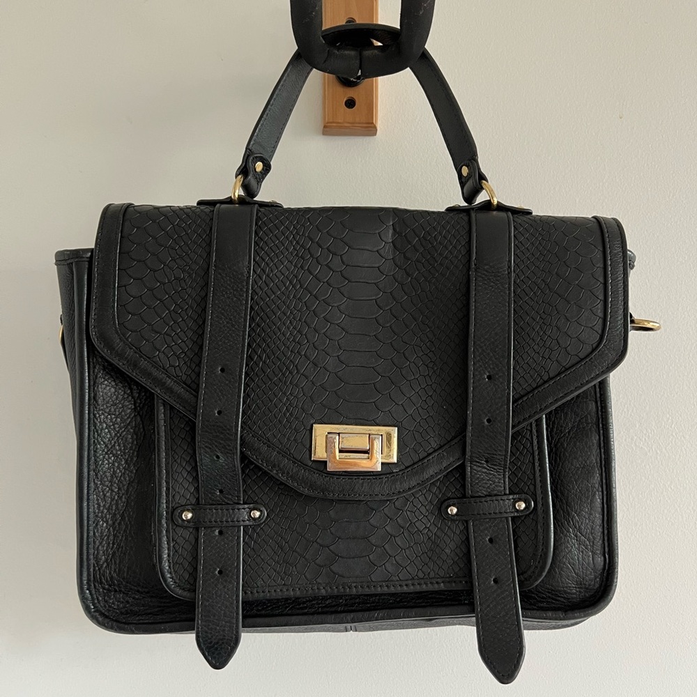 Gigi NY Bag - Hayden Satchel - black embossed python